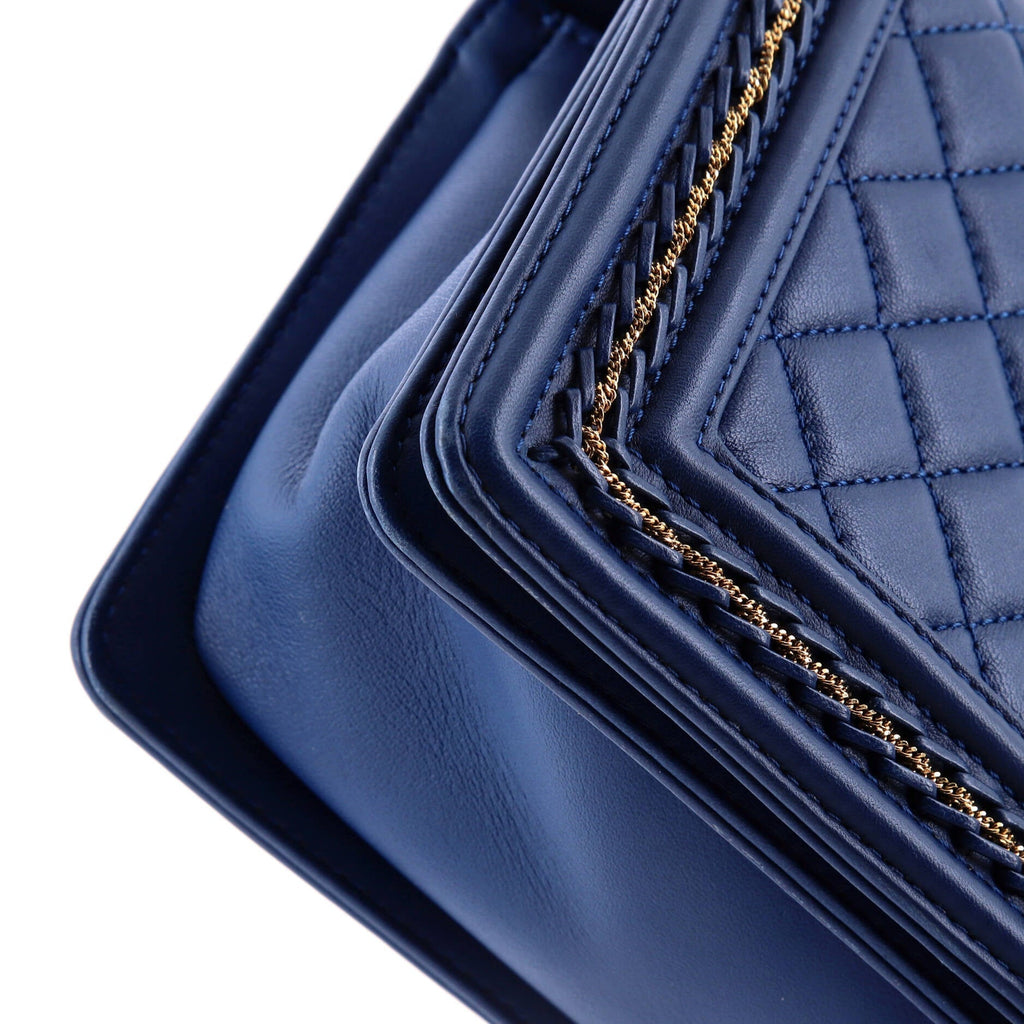 Chanel Boy Flap Bag Quilted Lambskin with Chain Detail Old Medium