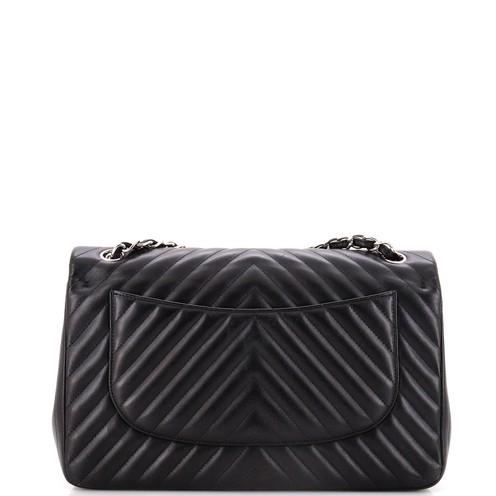 Chanel Classic Double Flap Bag Chevron Lambskin Jumbo
