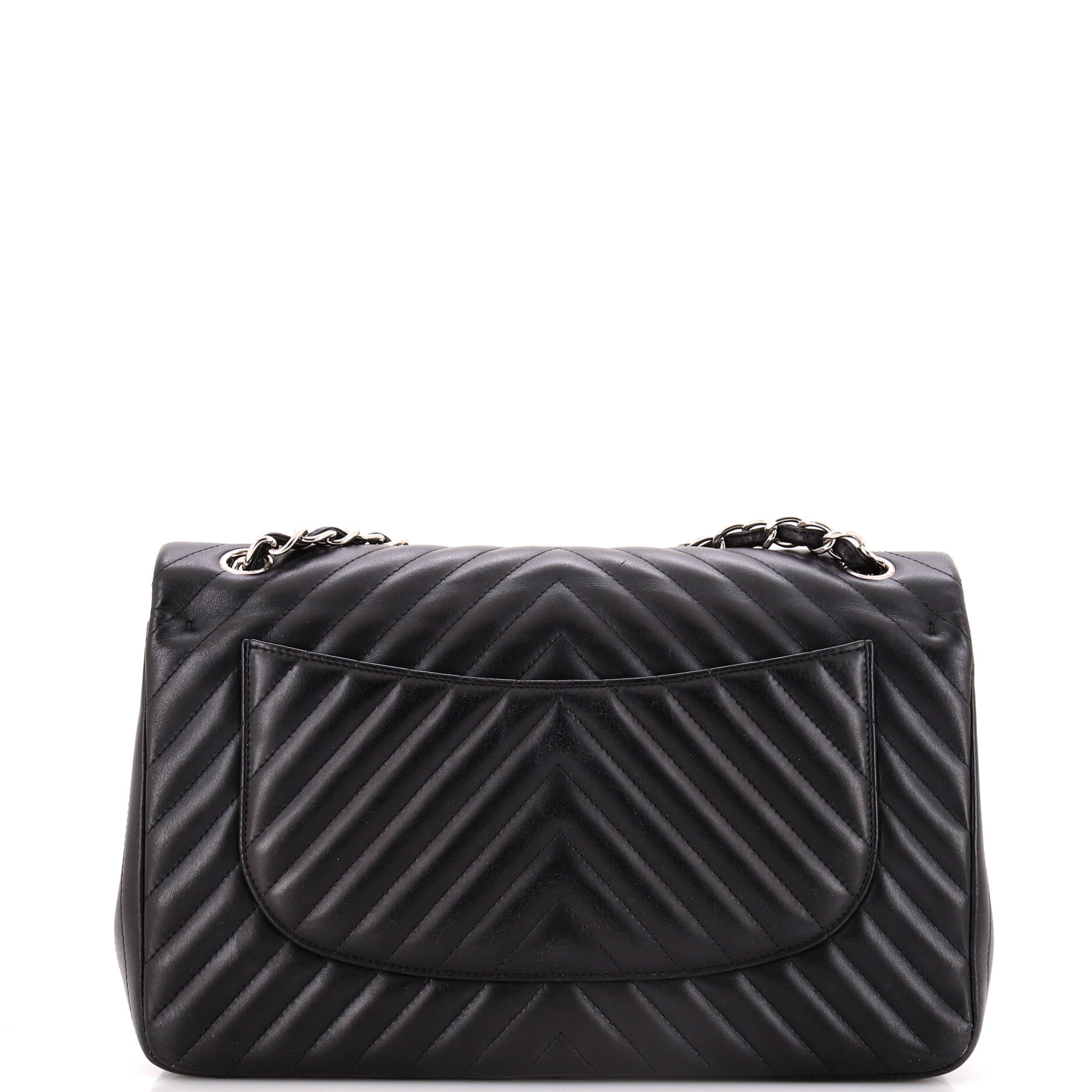 Chanel Classic Double Flap Bag Chevron Lambskin Jumbo