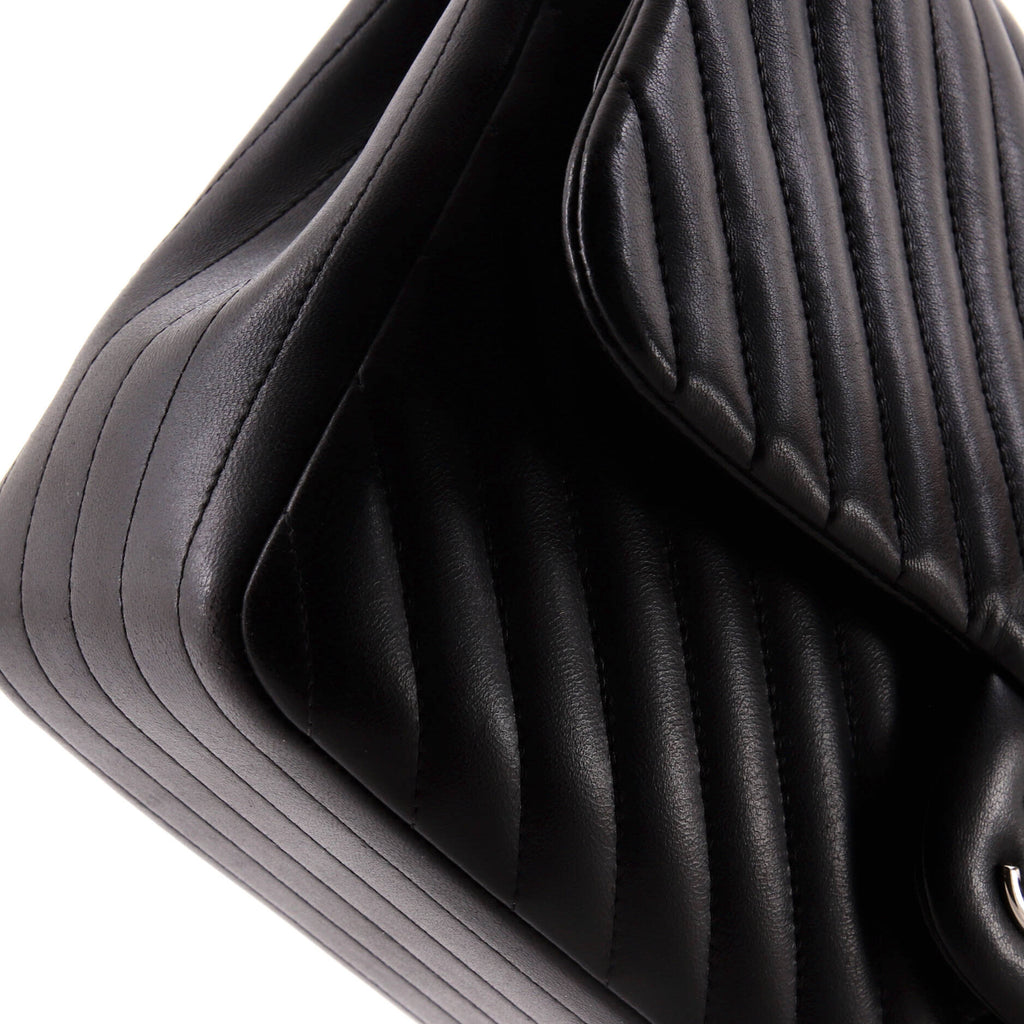 Chanel Classic Double Flap Bag Chevron Lambskin Jumbo