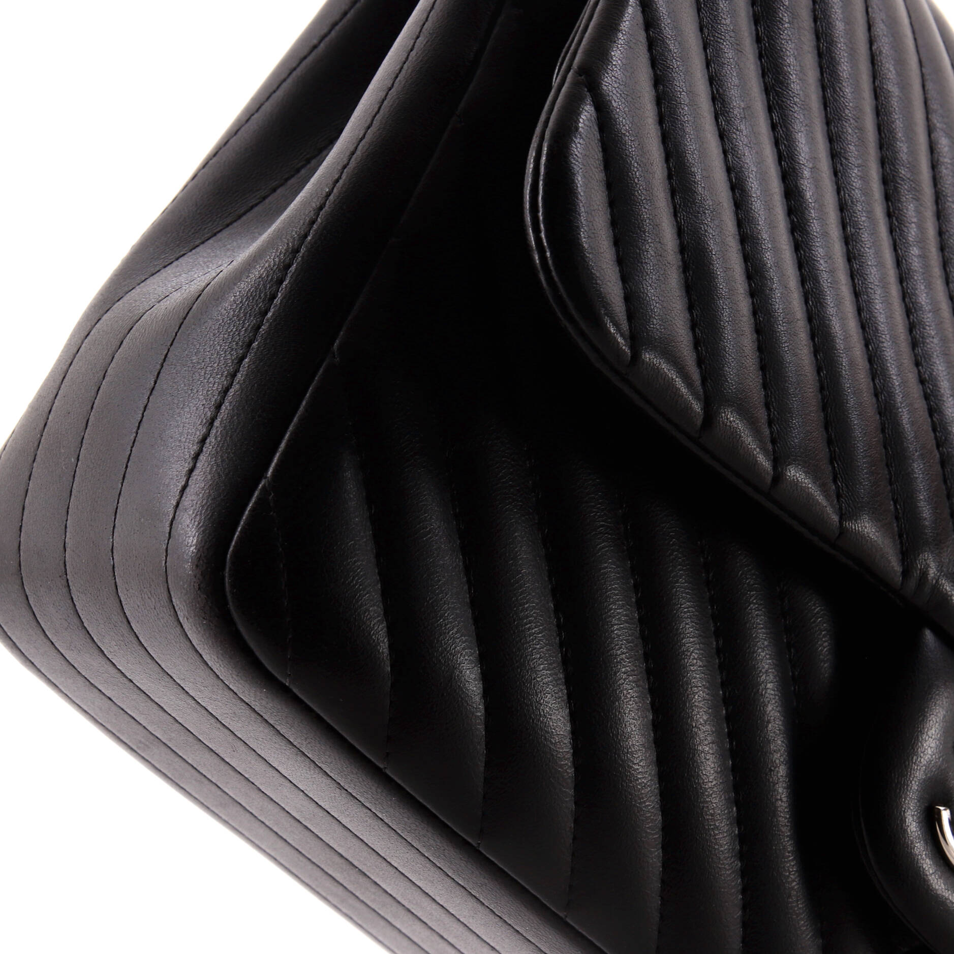 Chanel Classic Double Flap Bag Chevron Lambskin Jumbo