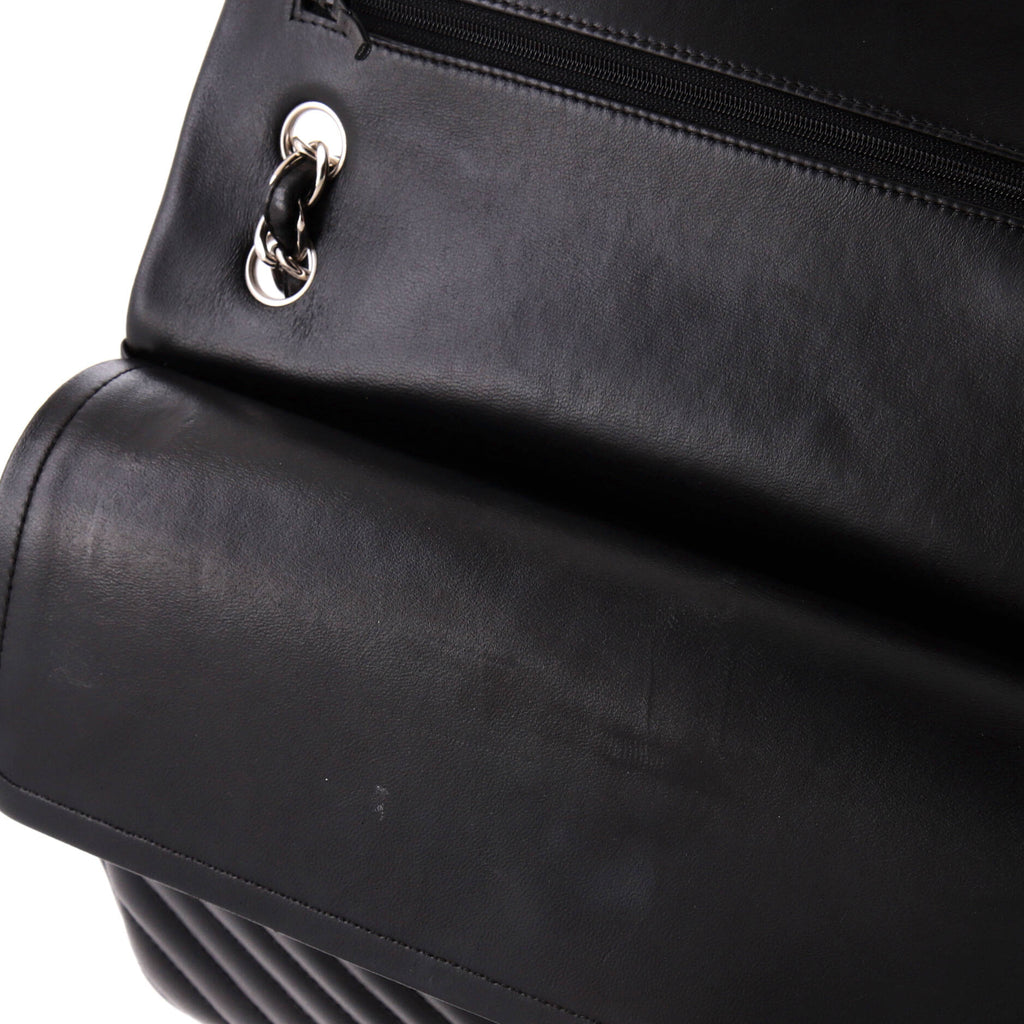 Chanel Classic Double Flap Bag Chevron Lambskin Jumbo