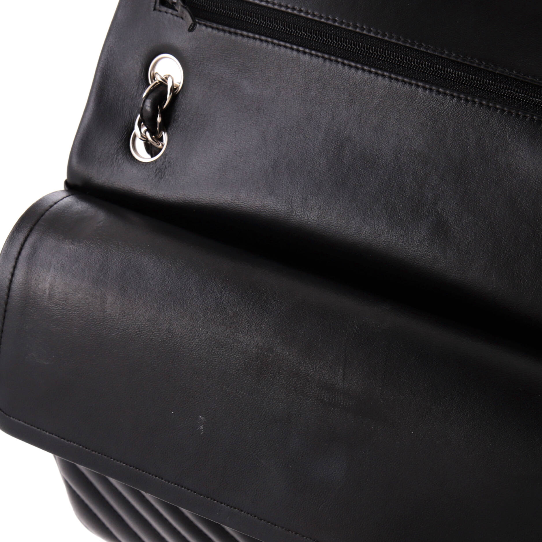 Chanel Classic Double Flap Bag Chevron Lambskin Jumbo