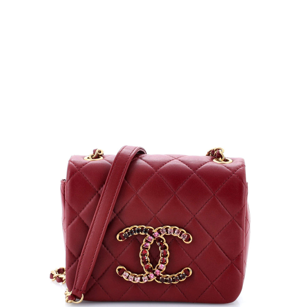 Chanel Crystal CC Full Flap Bag Quilted Lambskin Mini