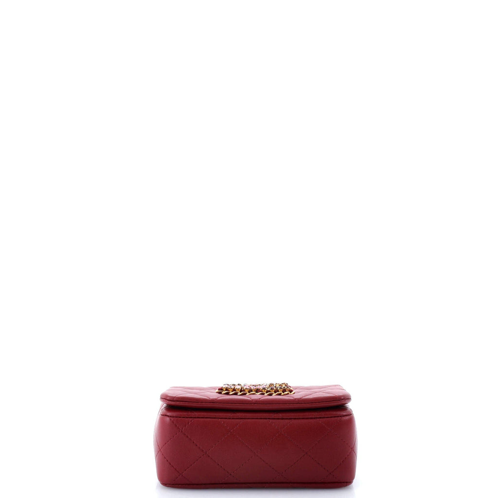 Chanel Crystal CC Full Flap Bag Quilted Lambskin Mini