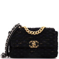 Chanel 19 Flap Bag Quilted Tweed and Ribbon Medium