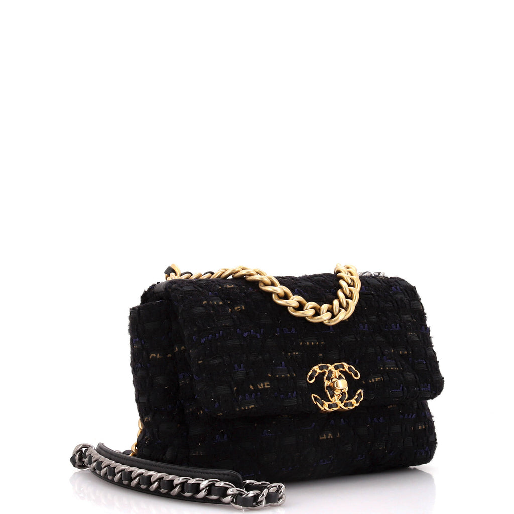 Chanel 19 Flap Bag Quilted Tweed and Ribbon Medium