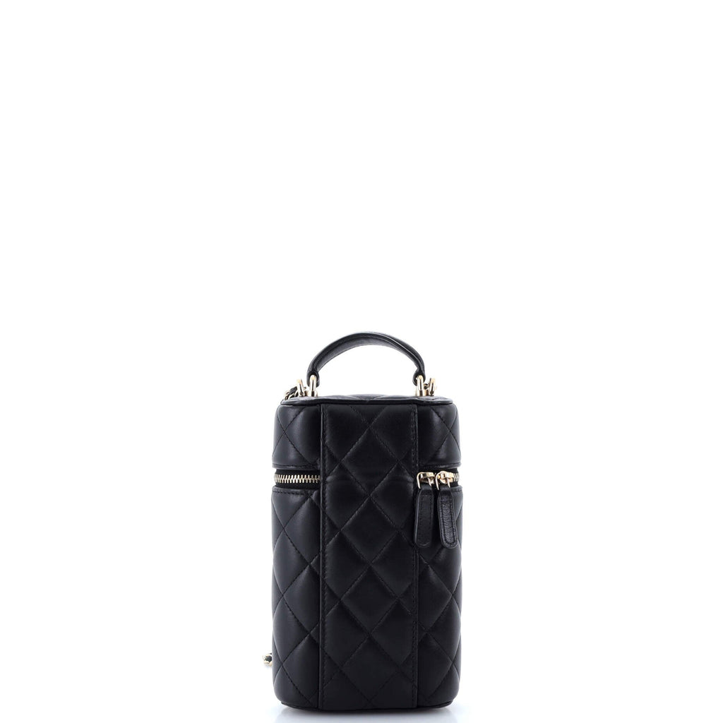 Chanel Classic Vanity Top Handle Phone Holder with Chain Quilted Lambskin