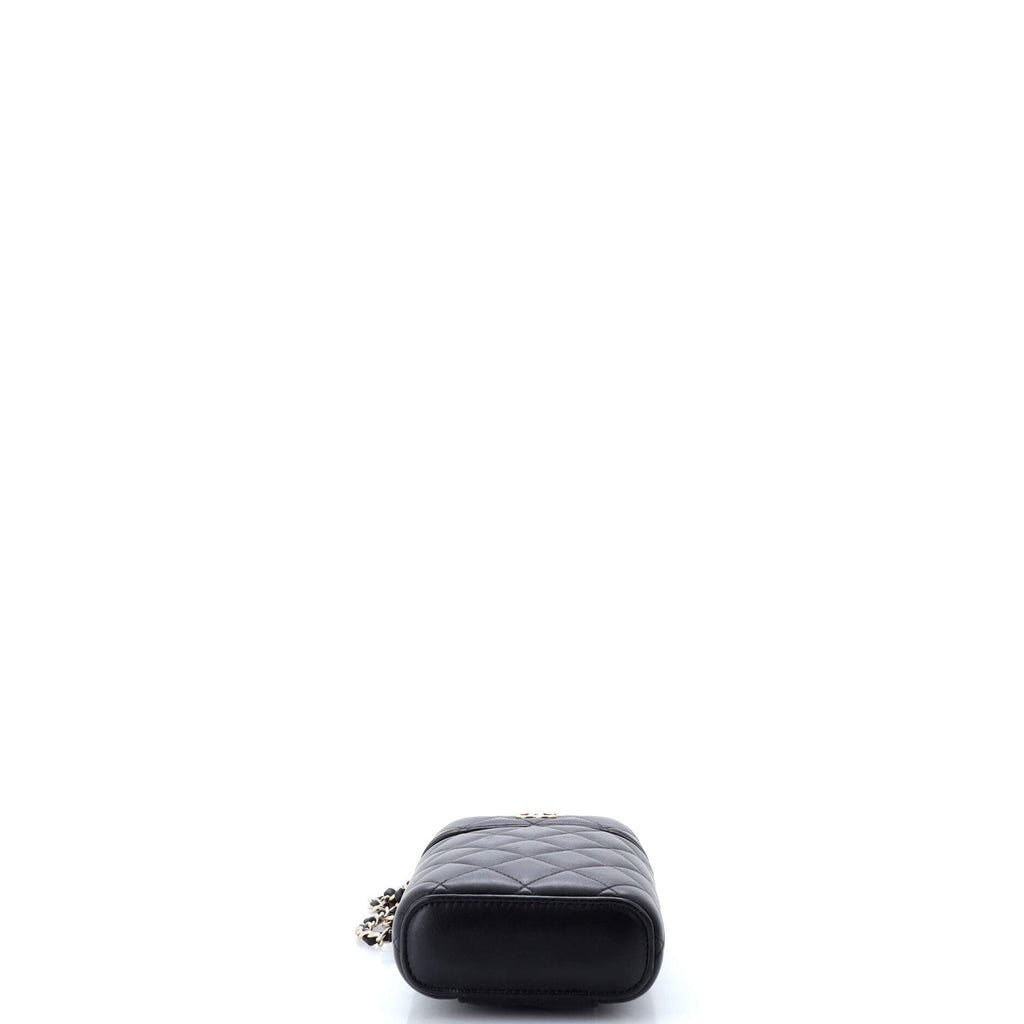 Chanel Classic Vanity Top Handle Phone Holder with Chain Quilted Lambskin