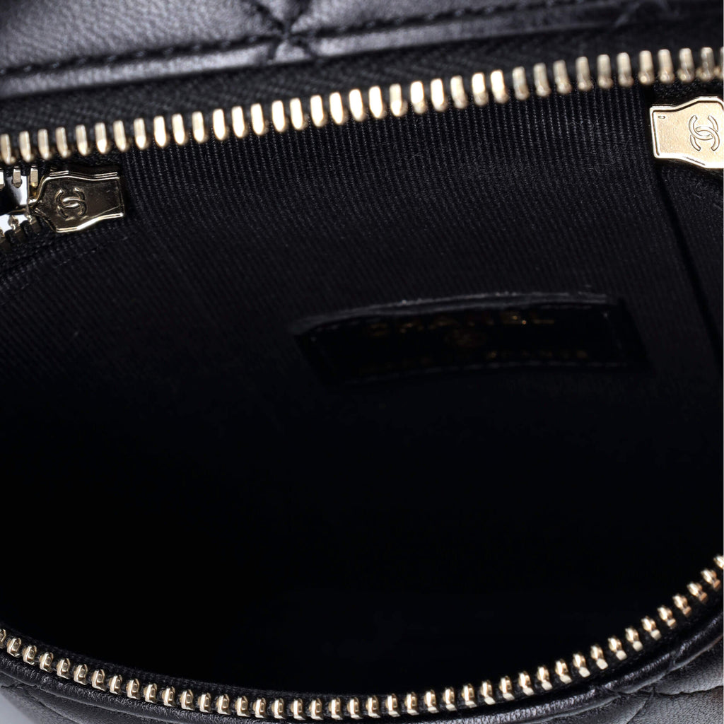 Chanel Classic Vanity Top Handle Phone Holder with Chain Quilted Lambskin
