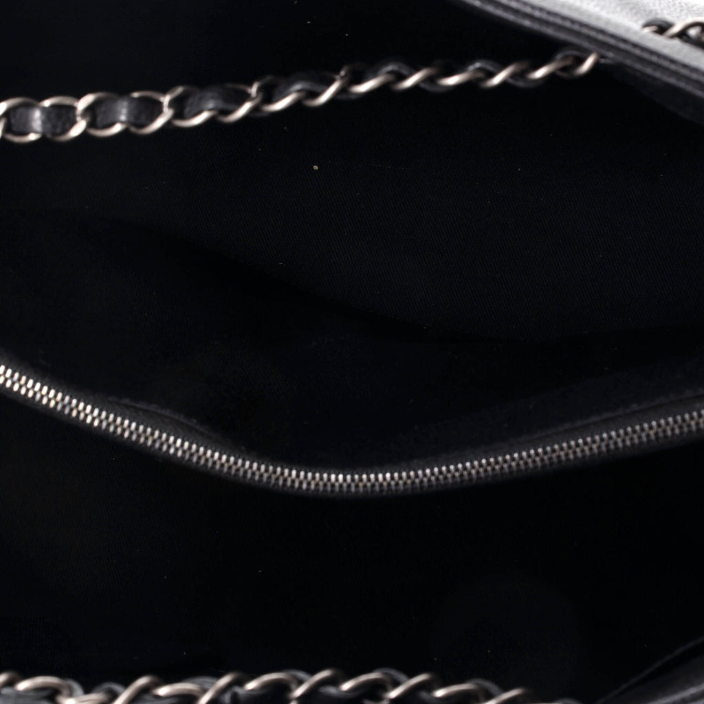 Chanel Woven Chain Shopping Tote Caviar Large