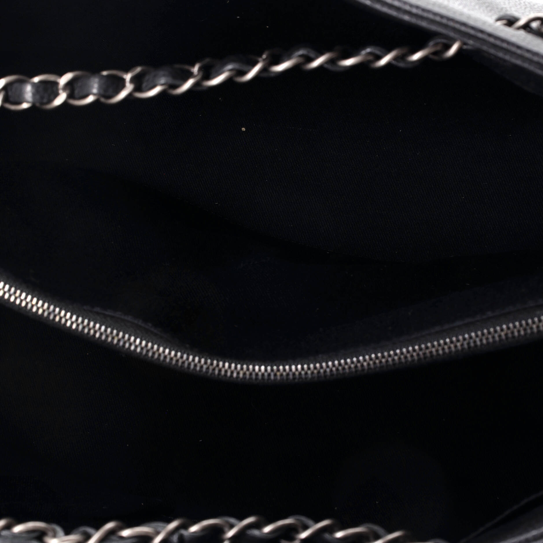 Chanel Woven Chain Shopping Tote Caviar Large