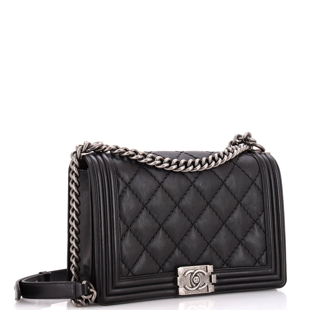 Chanel Stitch Boy Flap Bag Quilted Calfskin New Medium