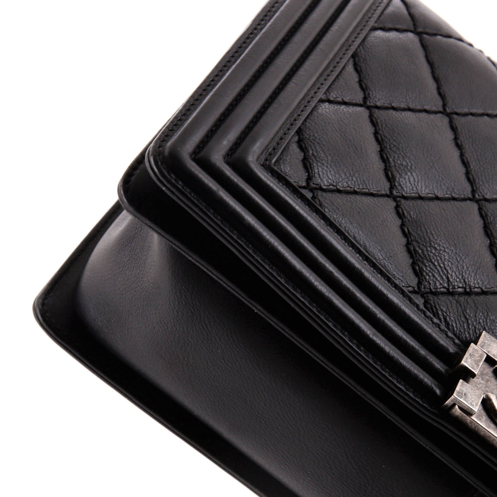Chanel Stitch Boy Flap Bag Quilted Calfskin New Medium