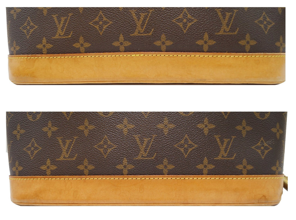 LOUIS VUITTON Monogram Canvas Alma Satchel Bag Brown