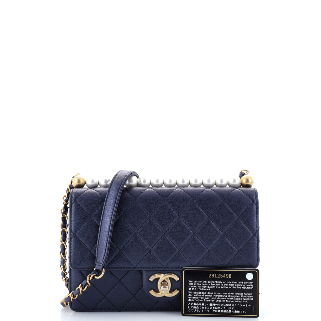 Chanel Chic Pearls Flap Bag Quilted Lambskin Small