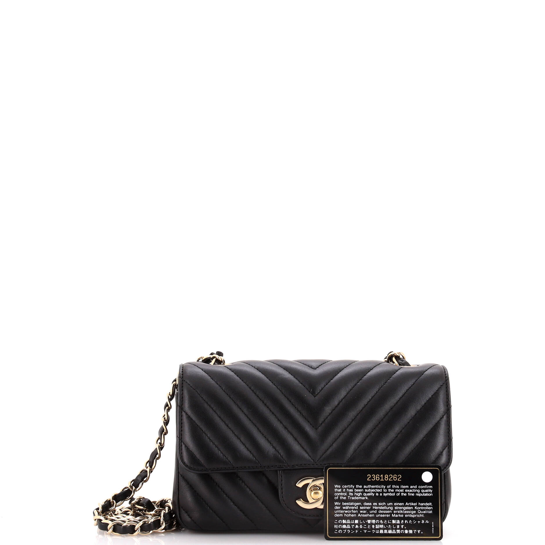 Chanel Classic Single Flap Bag Chevron Lambskin Mini