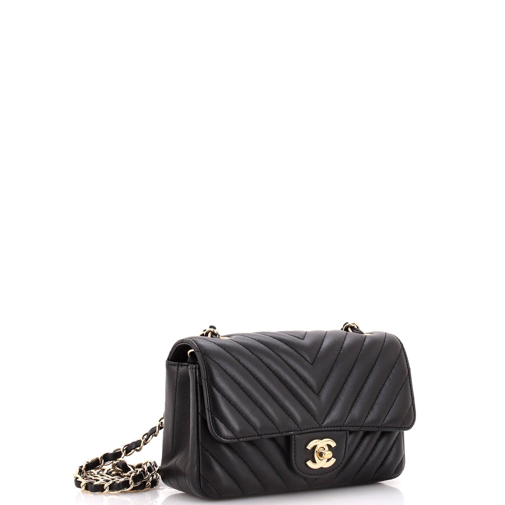 Chanel Classic Single Flap Bag Chevron Lambskin Mini