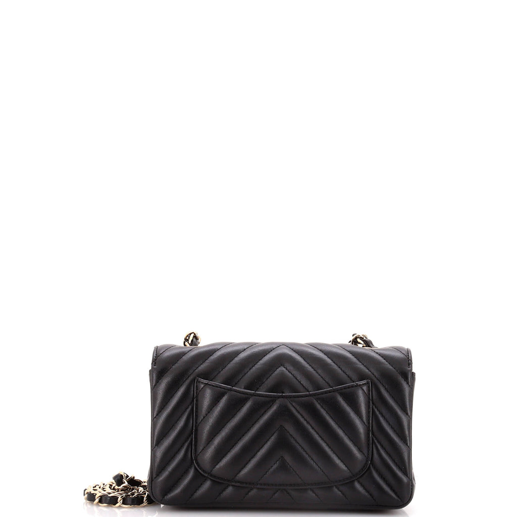 Chanel Classic Single Flap Bag Chevron Lambskin Mini