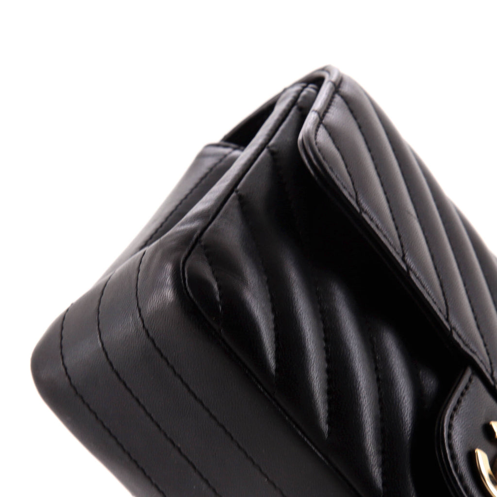 Chanel Classic Single Flap Bag Chevron Lambskin Mini