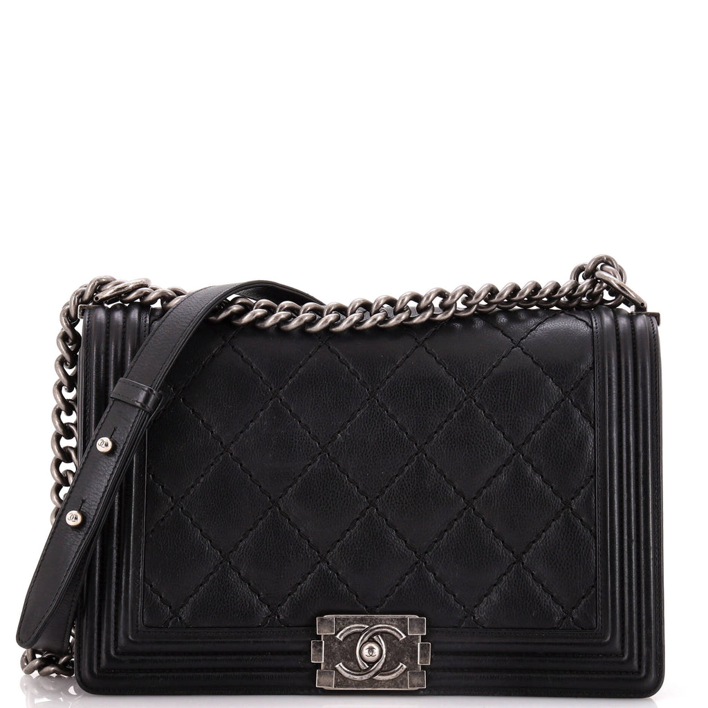 Chanel Stitch Boy Flap Bag Quilted Calfskin New Medium