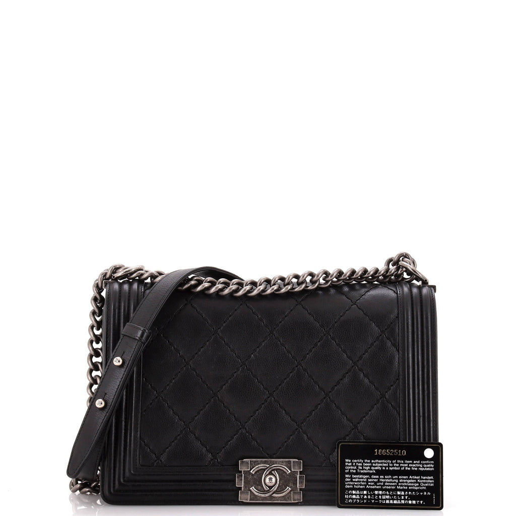 Chanel Stitch Boy Flap Bag Quilted Calfskin New Medium