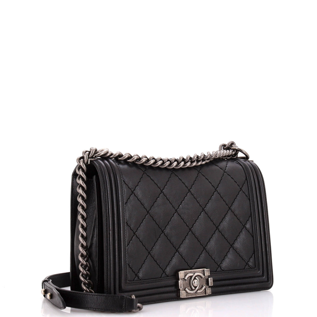 Chanel Stitch Boy Flap Bag Quilted Calfskin New Medium