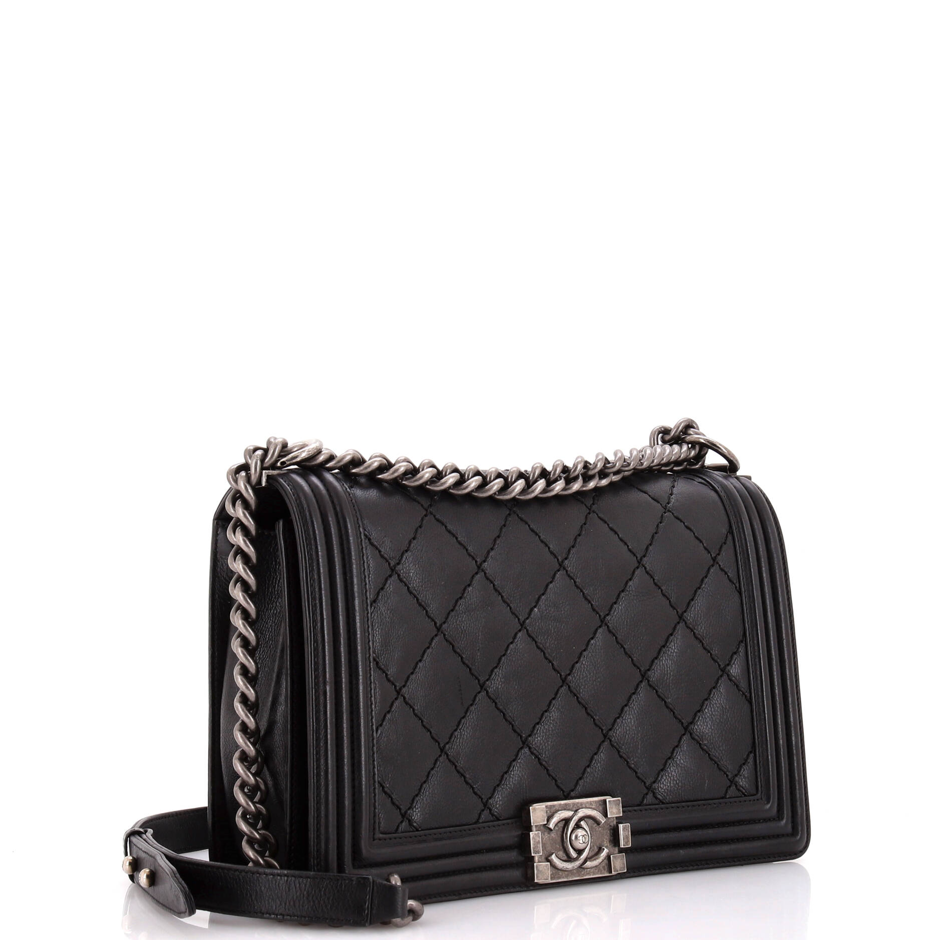 Chanel Stitch Boy Flap Bag Quilted Calfskin New Medium