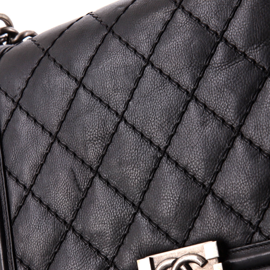 Chanel Stitch Boy Flap Bag Quilted Calfskin New Medium