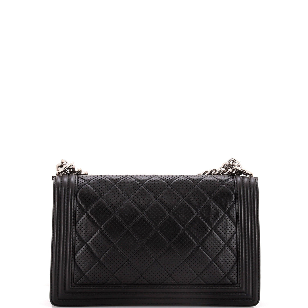 Chanel Boy Flap Bag Quilted Perforated Lambskin New Medium