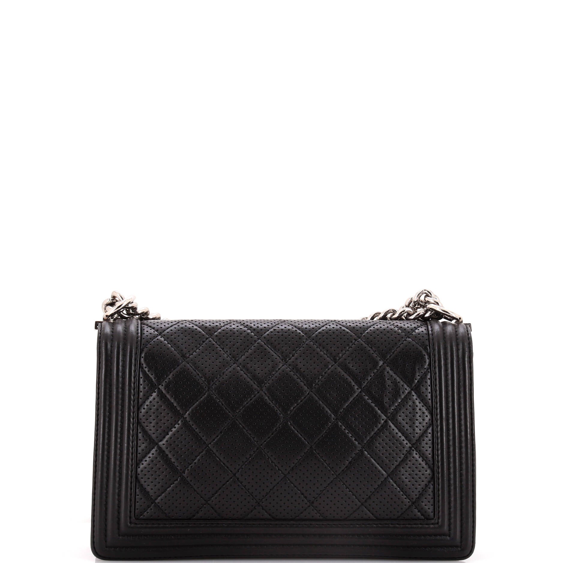 Chanel Boy Flap Bag Quilted Perforated Lambskin New Medium