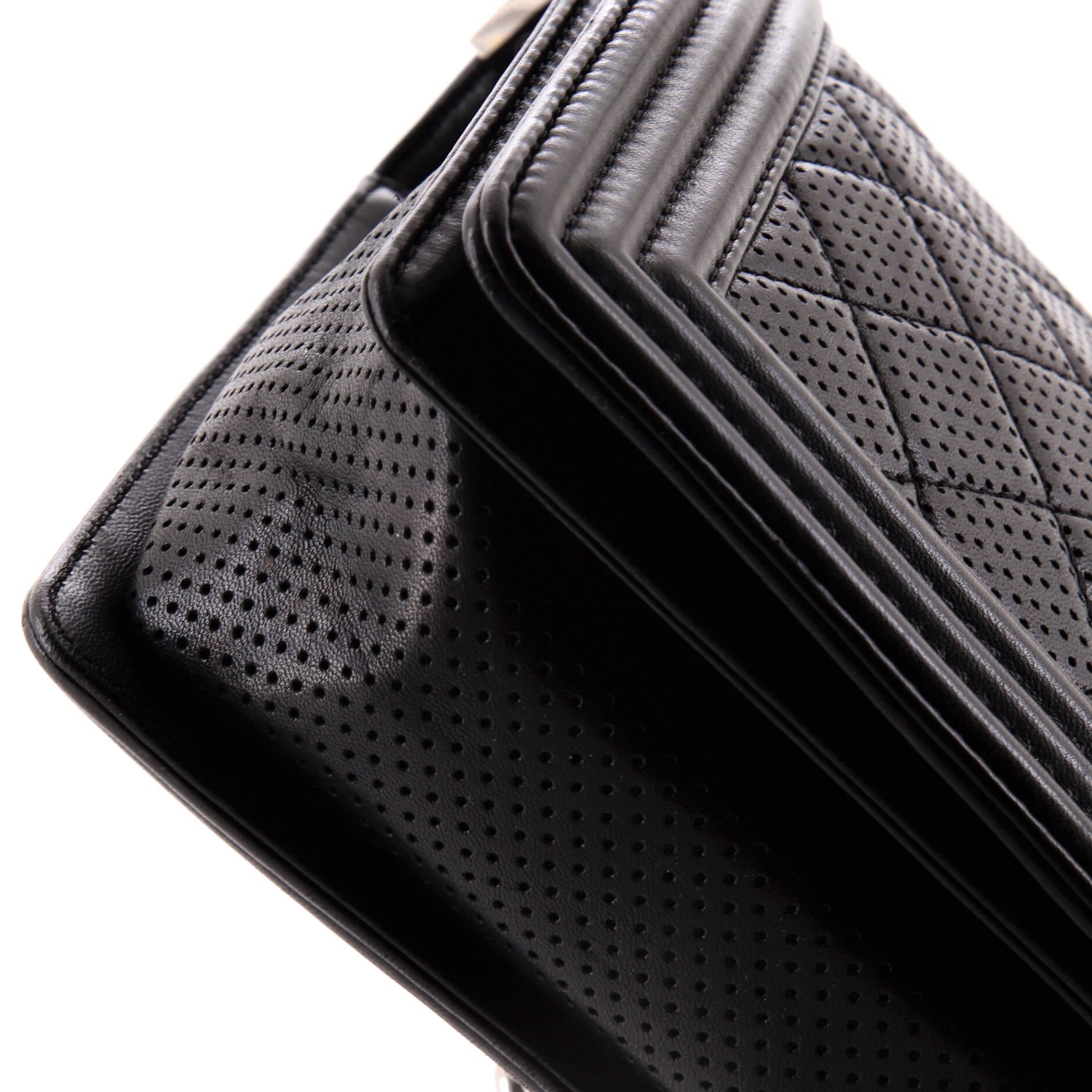Chanel Boy Flap Bag Quilted Perforated Lambskin New Medium