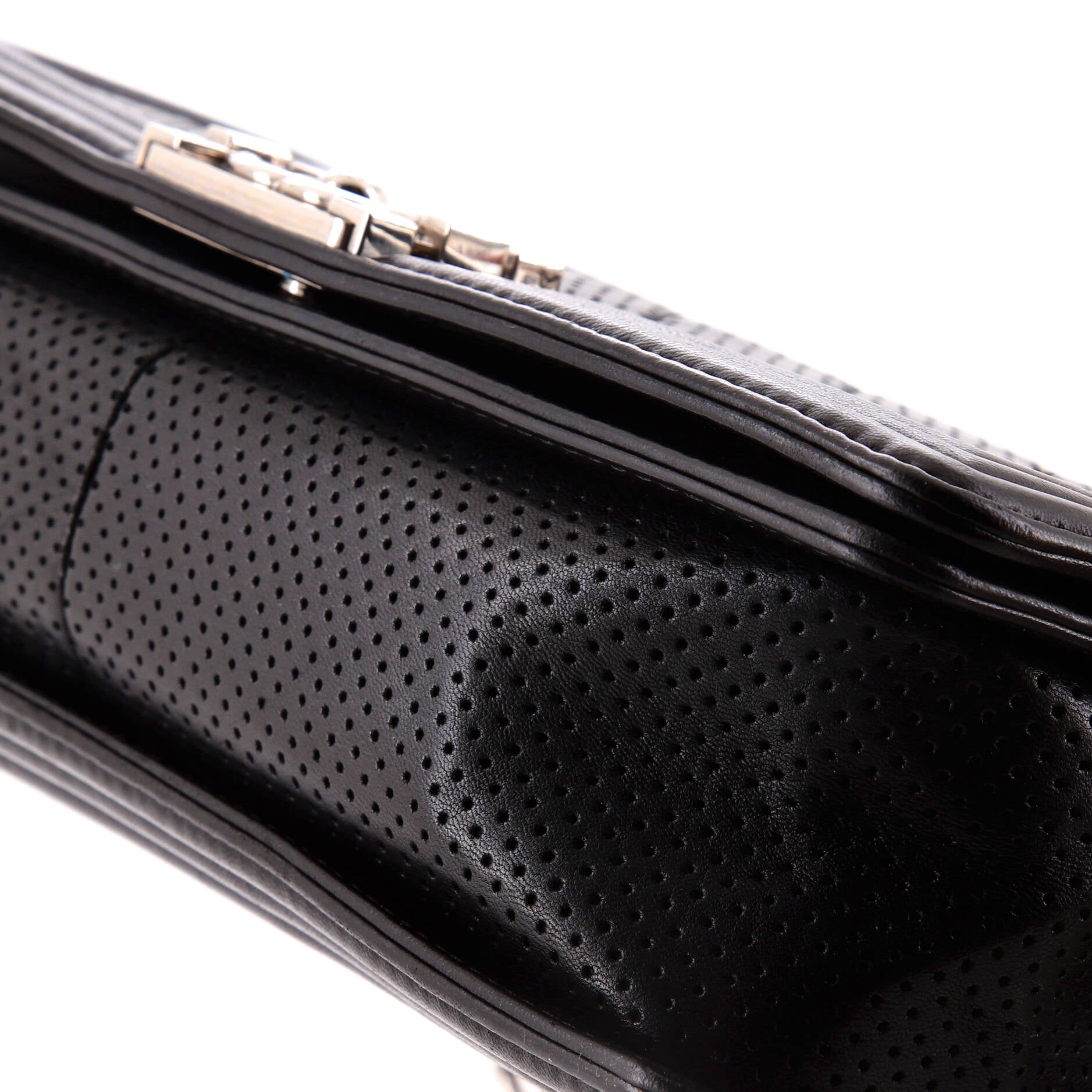 Chanel Boy Flap Bag Quilted Perforated Lambskin New Medium
