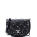 Chanel Coco Eyelets Round Flap Bag Quilted Calfskin Small