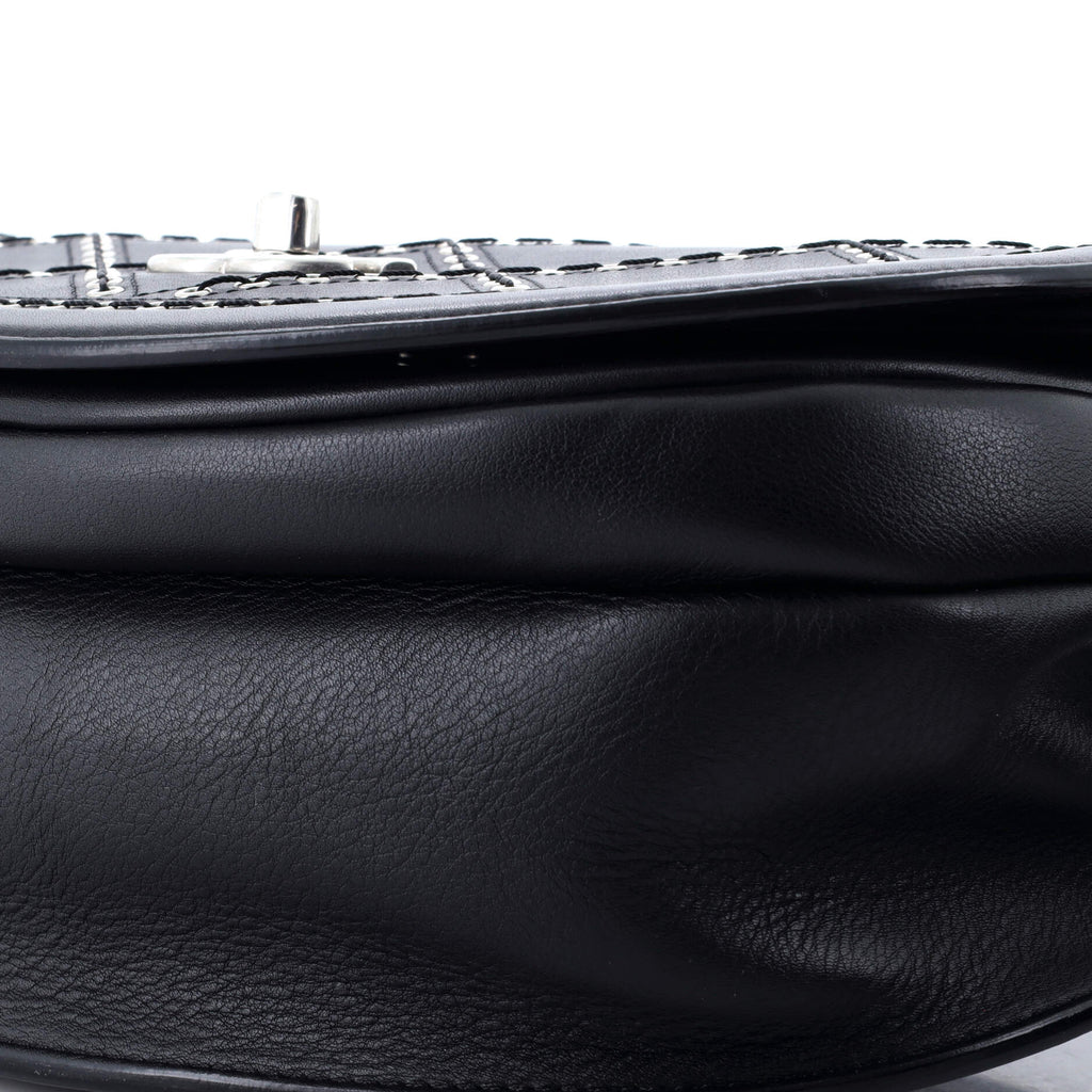 Chanel Coco Eyelets Round Flap Bag Quilted Calfskin Small