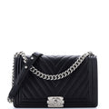 Chanel Boy Flap Bag Chevron Calfskin New Medium