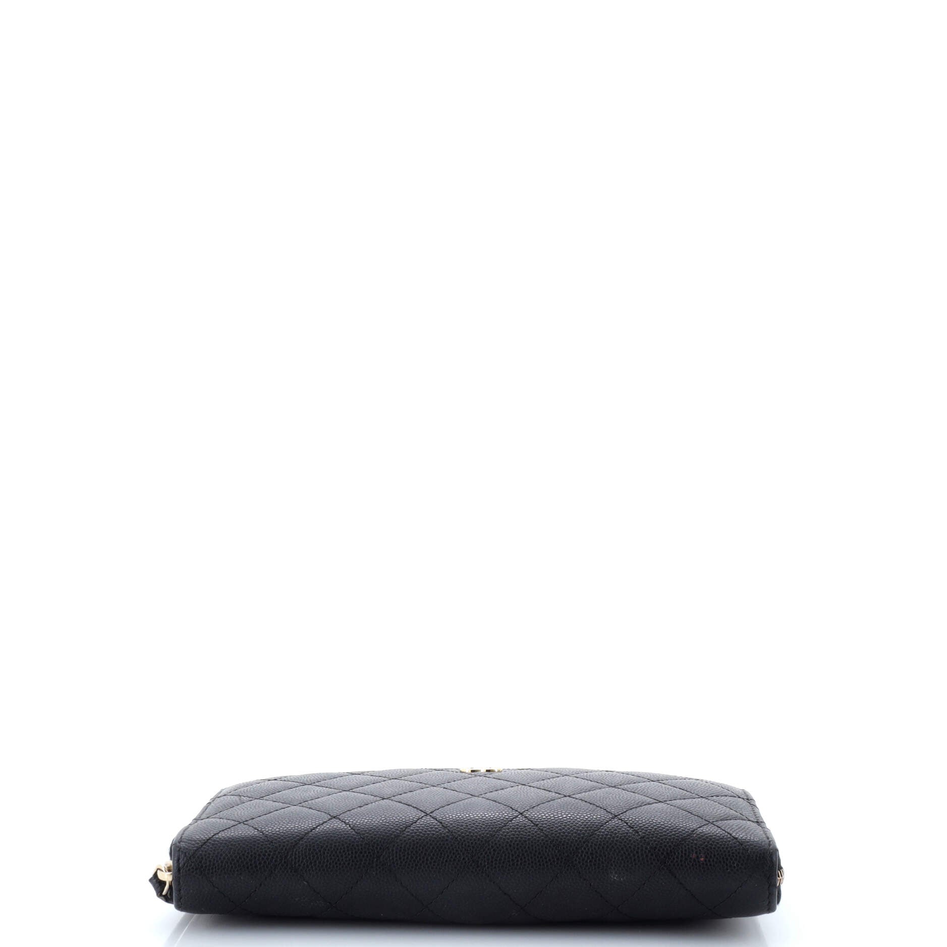 Chanel Zip Around Organizer Wallet Quilted Caviar Large