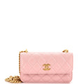Chanel Sweet Camellia Flap Phone Holder with Chain Quilted Lambskin