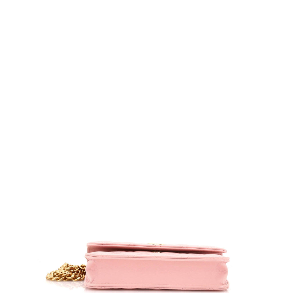 Chanel Sweet Camellia Flap Phone Holder with Chain Quilted Lambskin