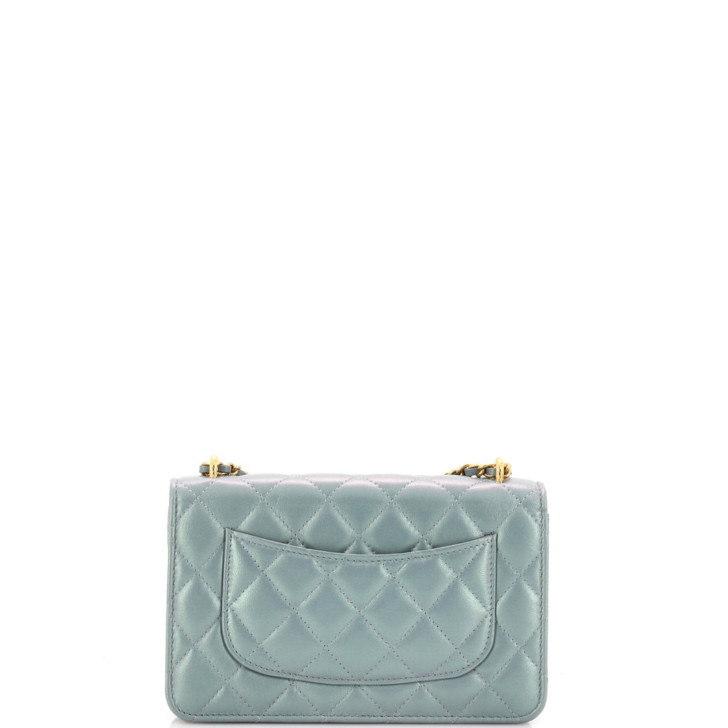 Chanel Quilted CC Wallet on Chain Quilted Metallic Lambskin