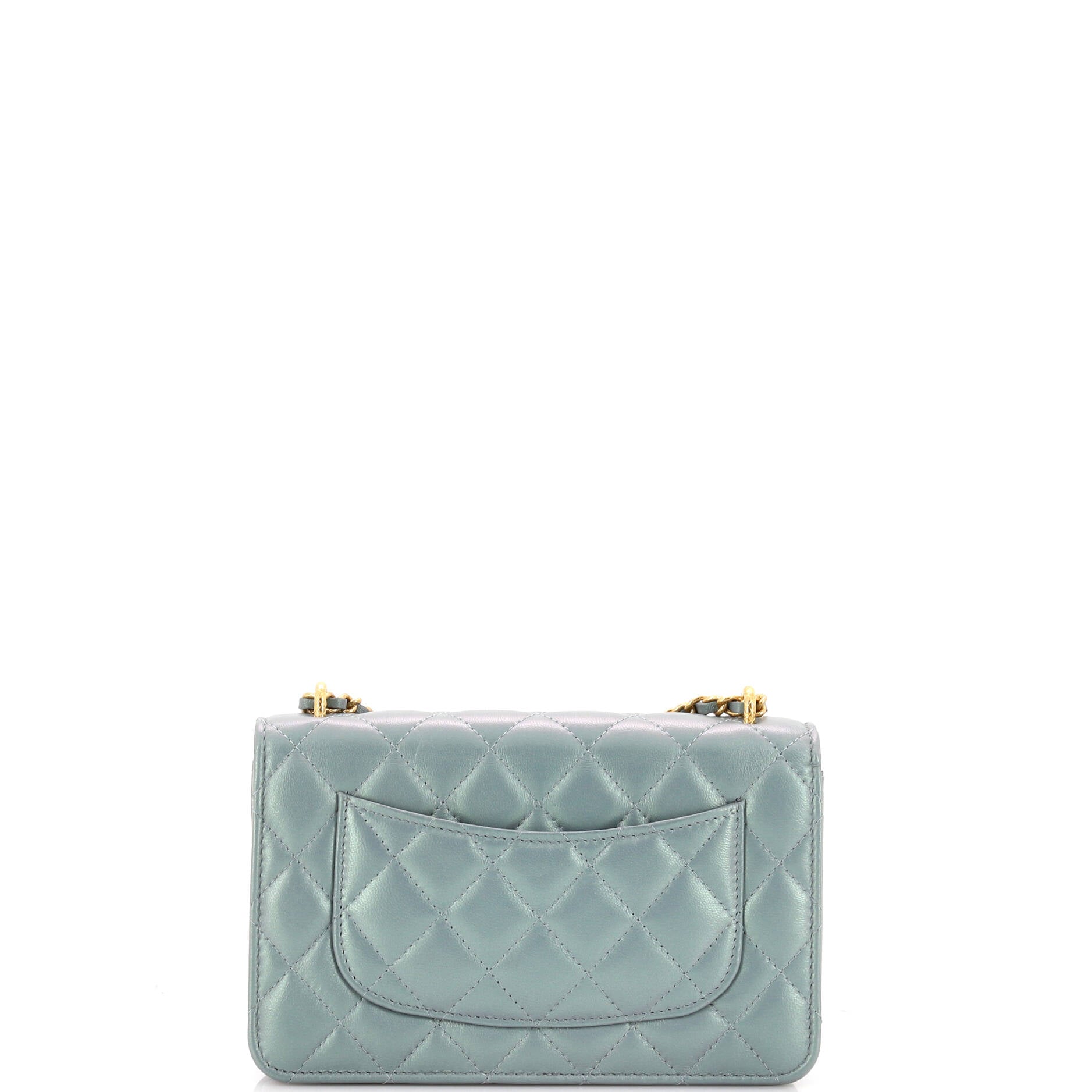 Chanel Quilted CC Wallet on Chain Quilted Metallic Lambskin