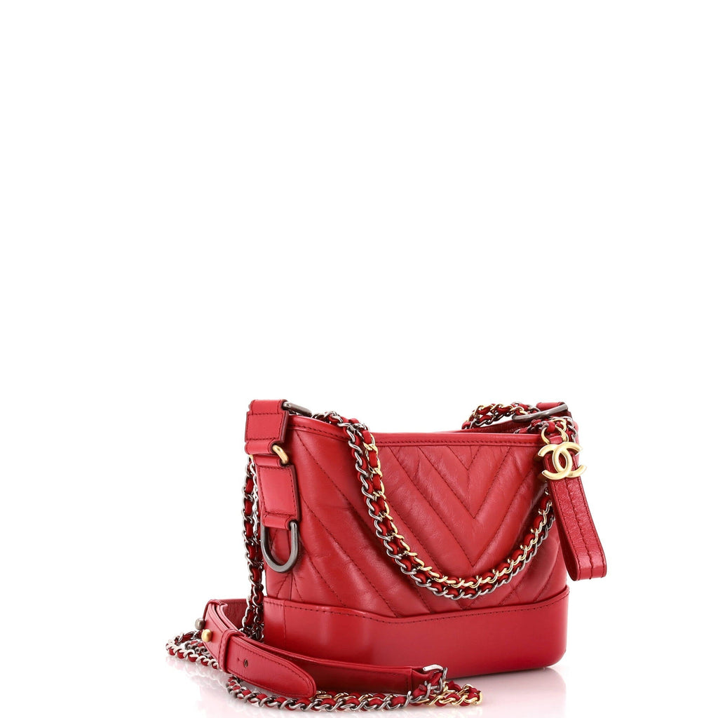 Chanel Gabrielle Hobo Chevron Aged Calfskin Small