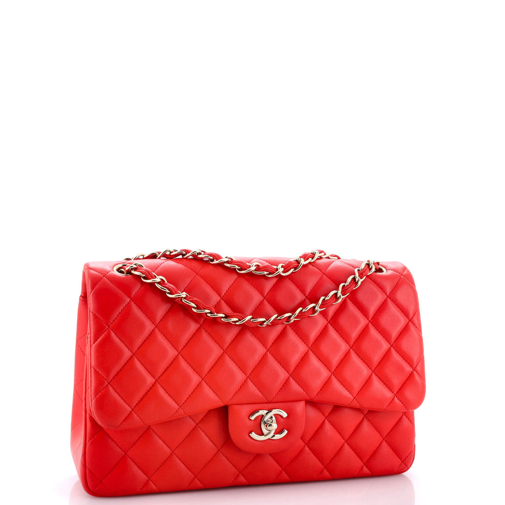 Chanel Classic Double Flap Bag Quilted Lambskin Jumbo