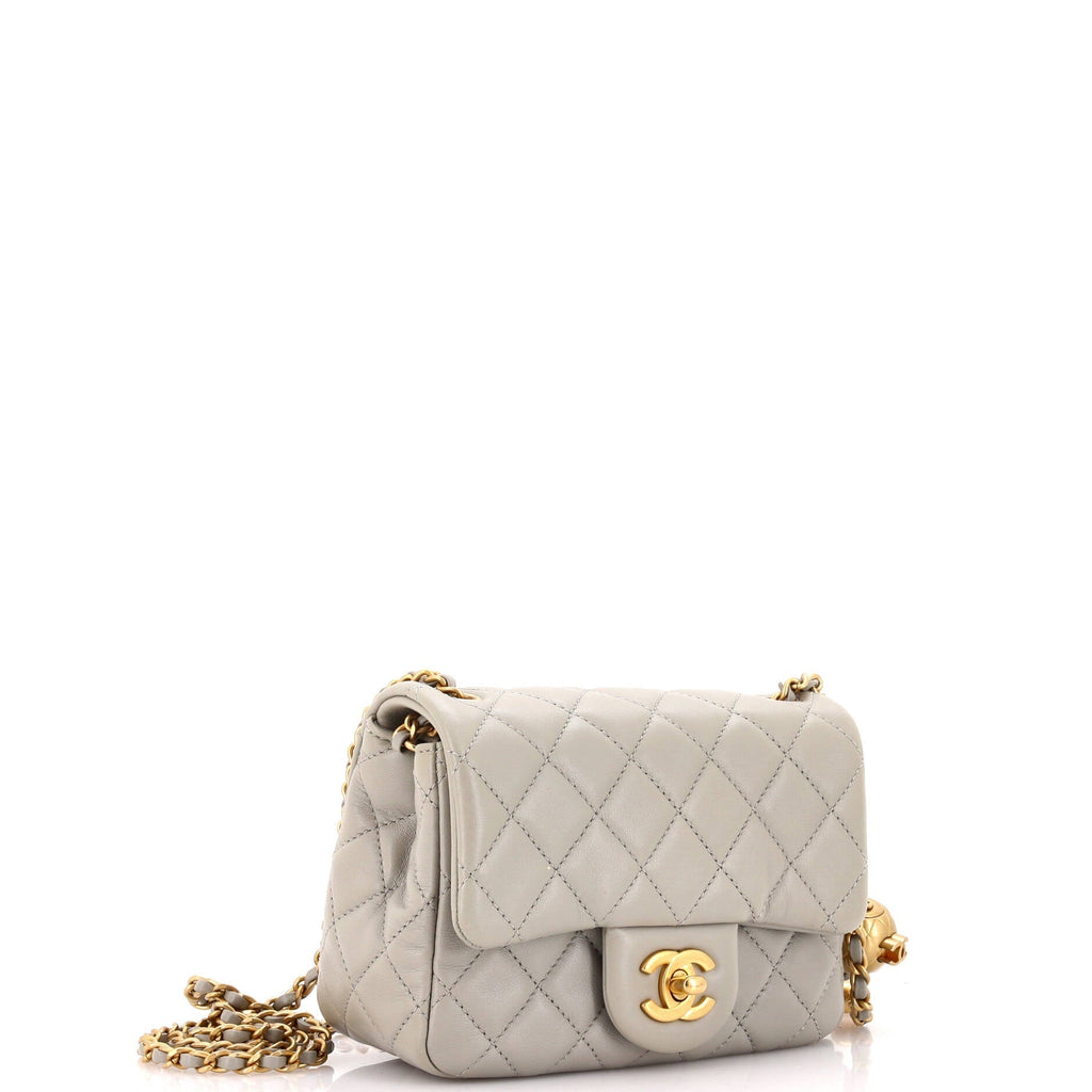 Chanel Pearl Crush Square Flap Bag Quilted Lambskin Mini