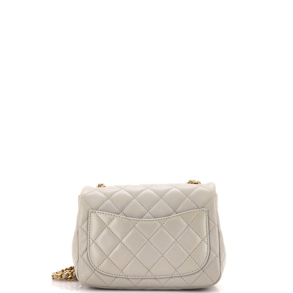 Chanel Pearl Crush Square Flap Bag Quilted Lambskin Mini