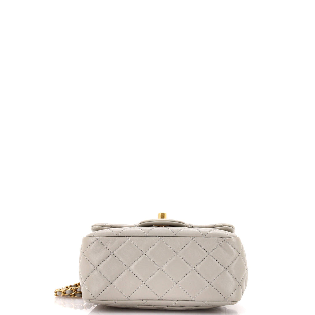 Chanel Pearl Crush Square Flap Bag Quilted Lambskin Mini