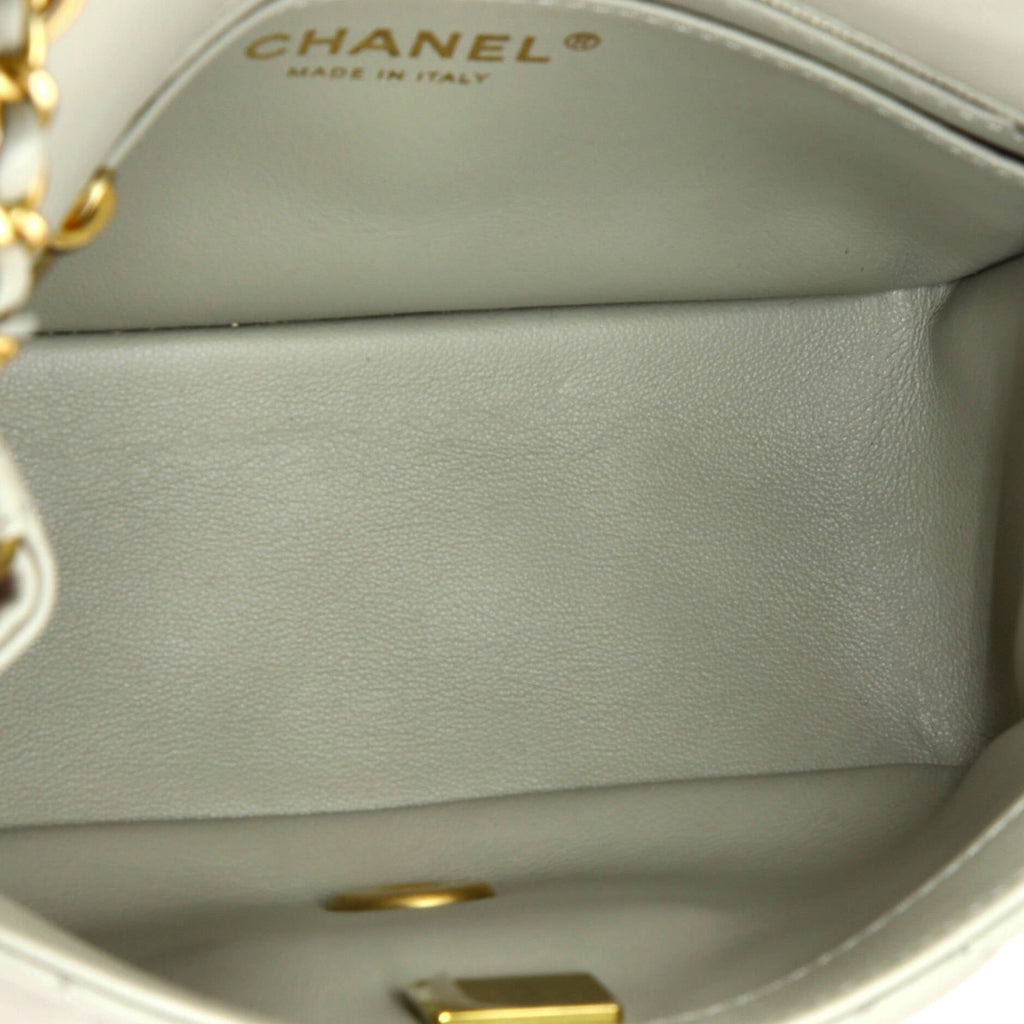 Chanel Pearl Crush Square Flap Bag Quilted Lambskin Mini