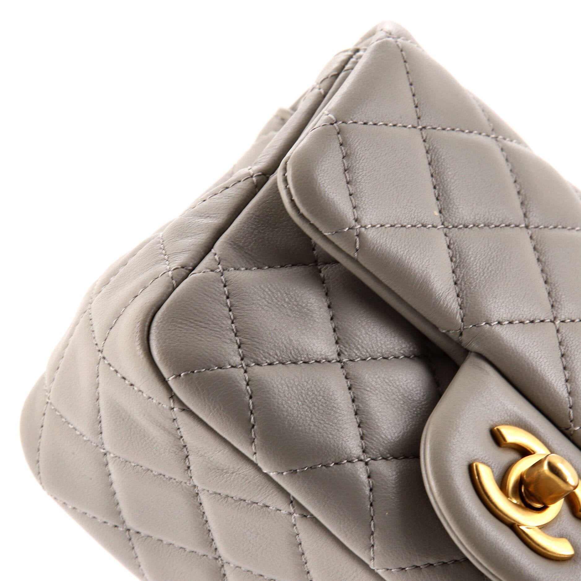 Chanel Pearl Crush Square Flap Bag Quilted Lambskin Mini