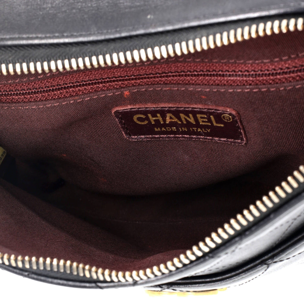 Chanel Button Up Camera Case Quilted Calfskin with Grosgrain Small