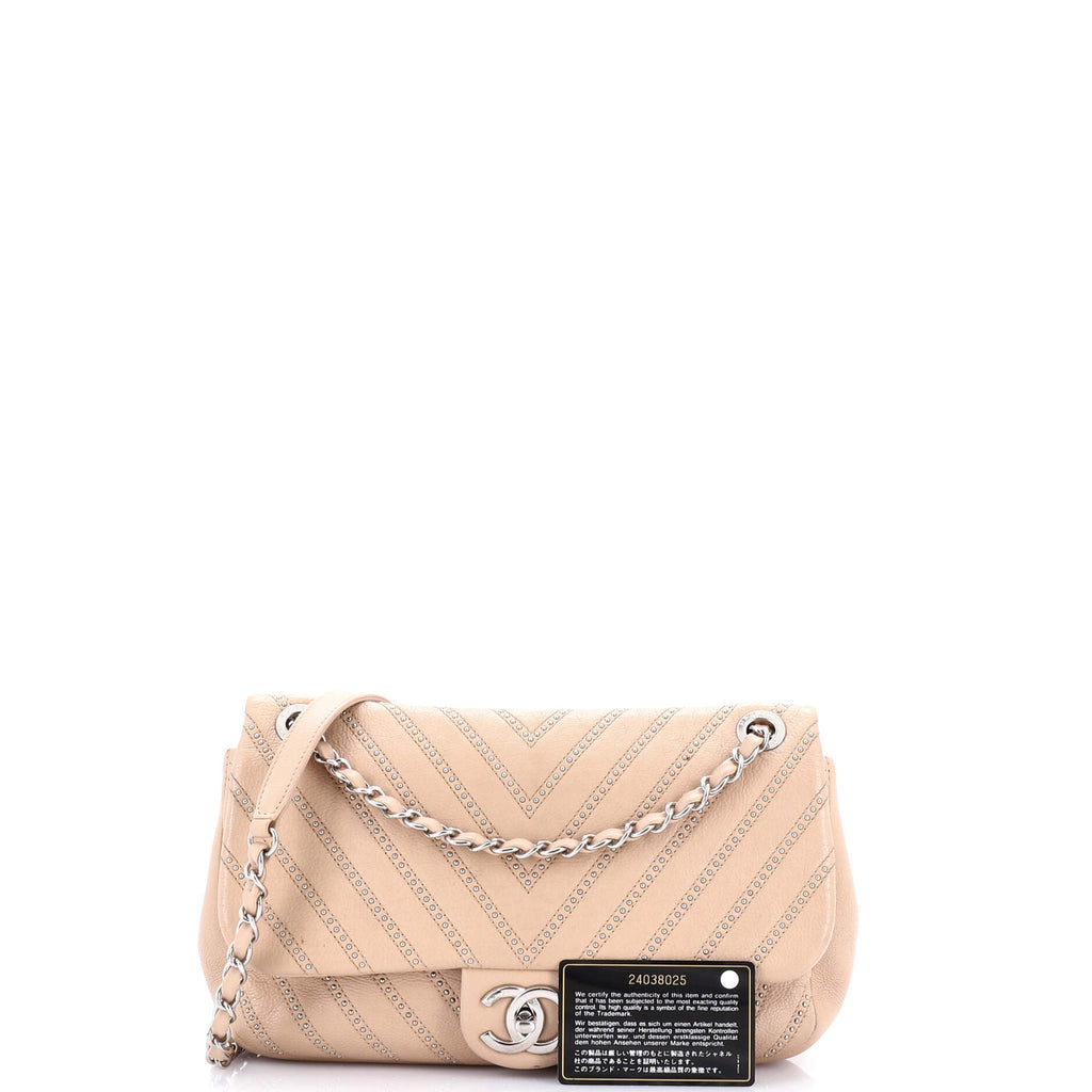 Chanel Stud Wars CC Flap Bag Studded Chevron Calfskin Small